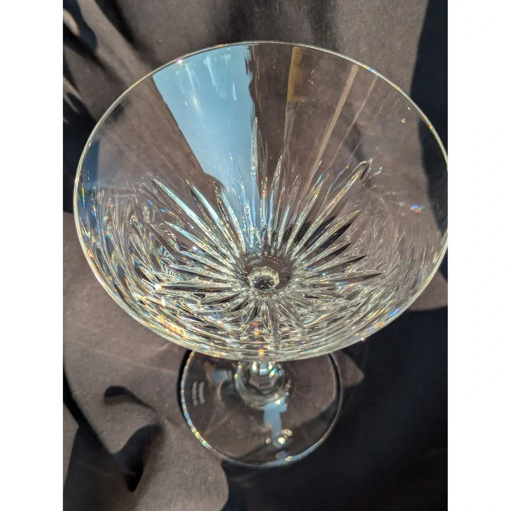 Marquis by Waterford Barcelona Martini Glass Crystal Stemware Clear Sunburst Cut